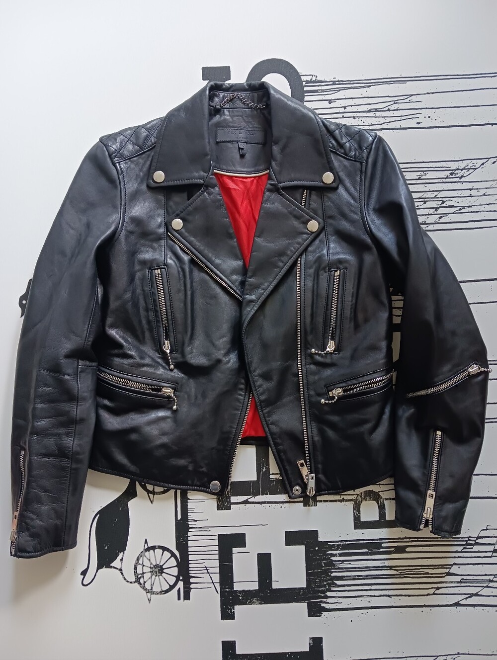 Rag & Bone Black Mack Moto Jacket Size 00